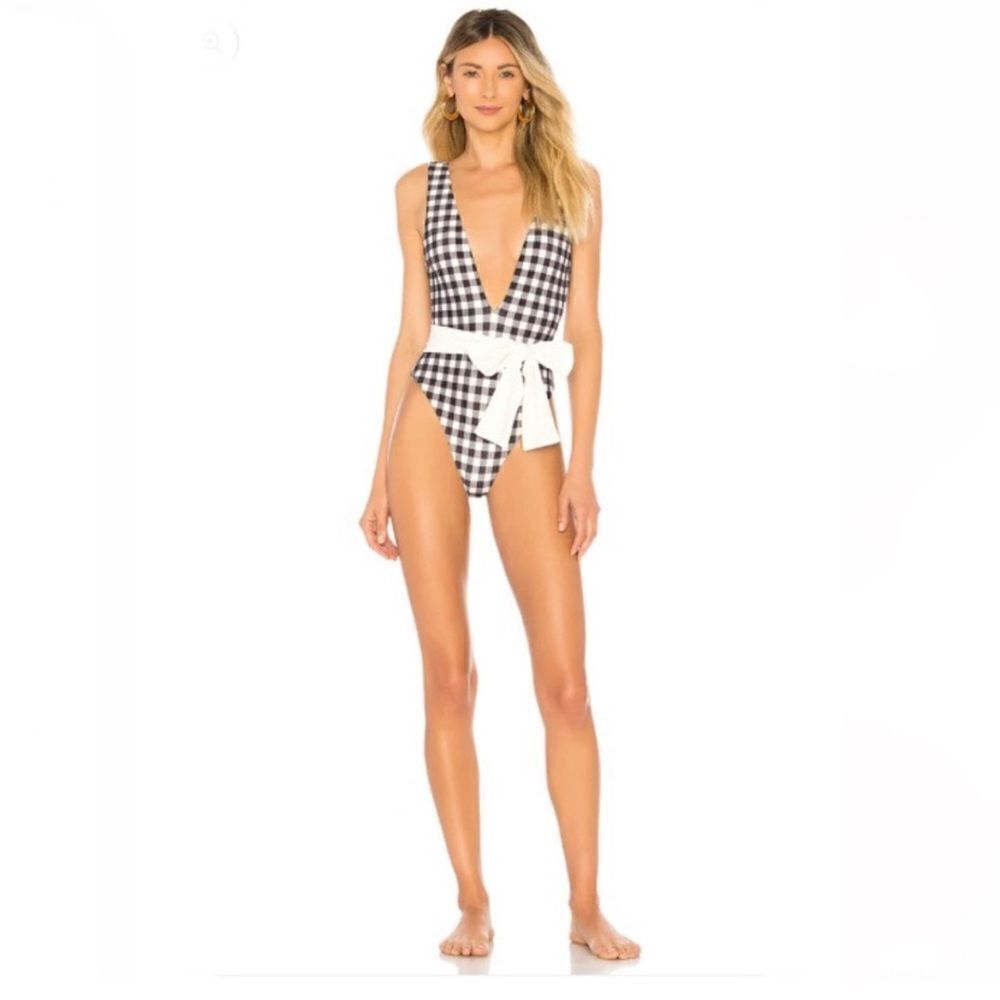 REVOLVE, Tularosa Claudia One Piece in Black
Gingham **NO TIE